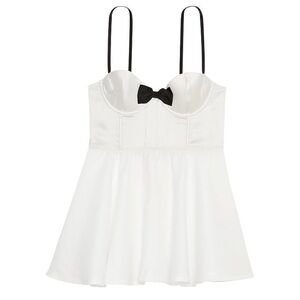 Victoria’s Secret tuxedo bow top bustier flare slip dress